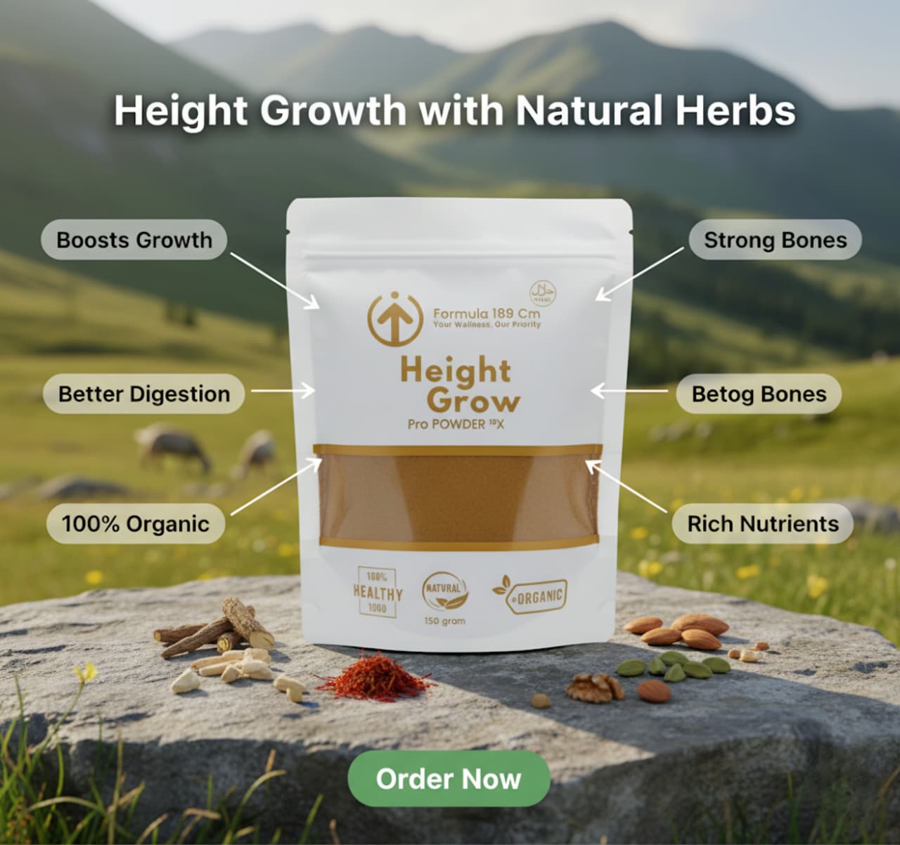 HEIGHT GROWTH POWDER FORMULA 189